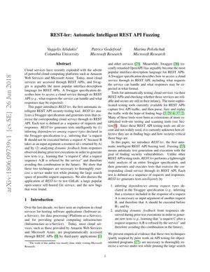PDF Document Cover - REST-ler: Automatic Intelligent REST API Fuzzing Analysis