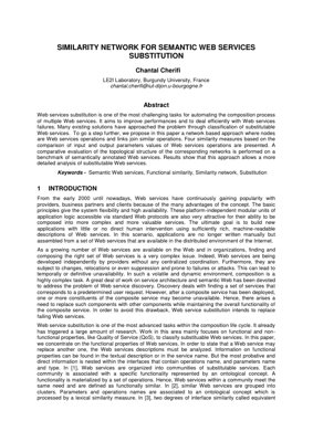 PDF Document Cover - Similarity Network for Semantic Web Services Substitution: A Network-Based Approach